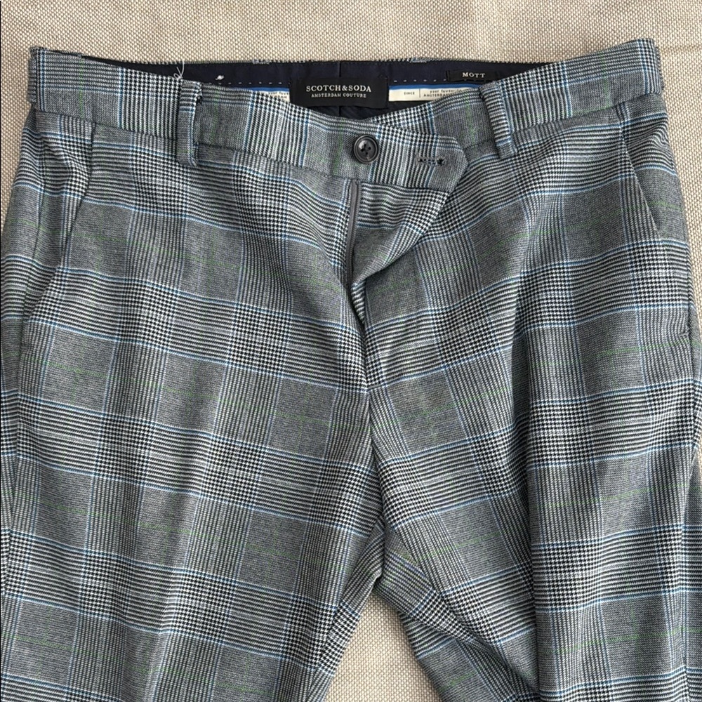 Scotch & Soda Gray Plaid Trousers